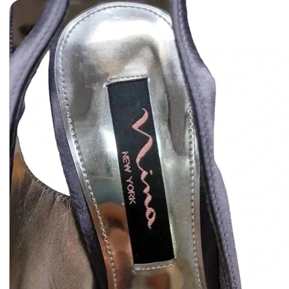 Nina Dark  Grey Slingback Heels With Embellishments Size 6.5 - Picture 7 of 10